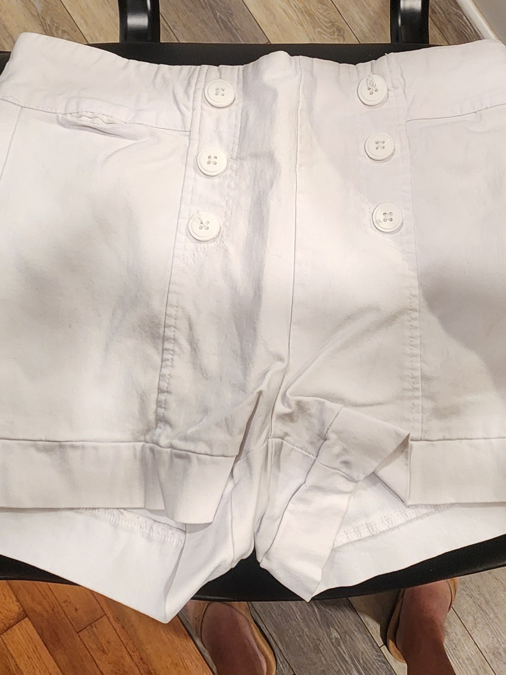 BeBop White High-Waist Button Front Shorts